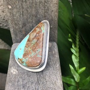 Handmade turquoise statement ring